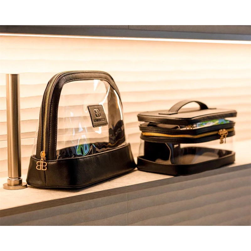 Waterproof PU PVC Travel Makeup Organizer with Zipper Closure Custom Logo Personal Care Cosmetic Toiletry Bag 50g Weight