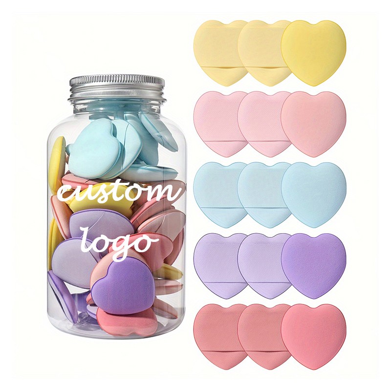 Wholesale Soft Velvet Triangle Powder Puff Square Cosmetic Makeup Sponge with Private Label Logo Bottle Packaging