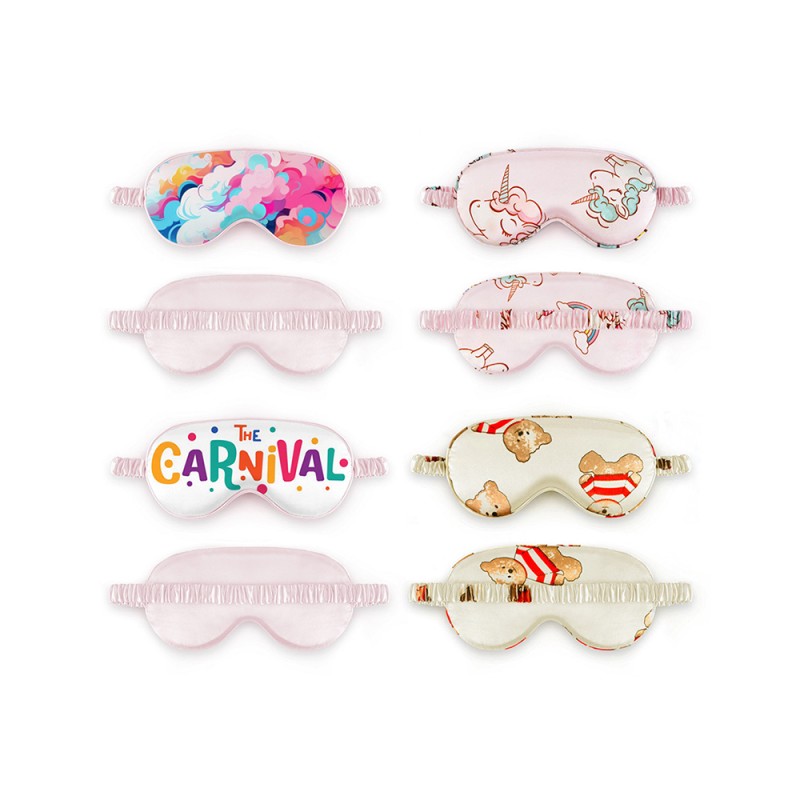 New Design Customized Luxury Printed Colorful Travel Sleeping Satin Silk Eye Mask for Shaded Light