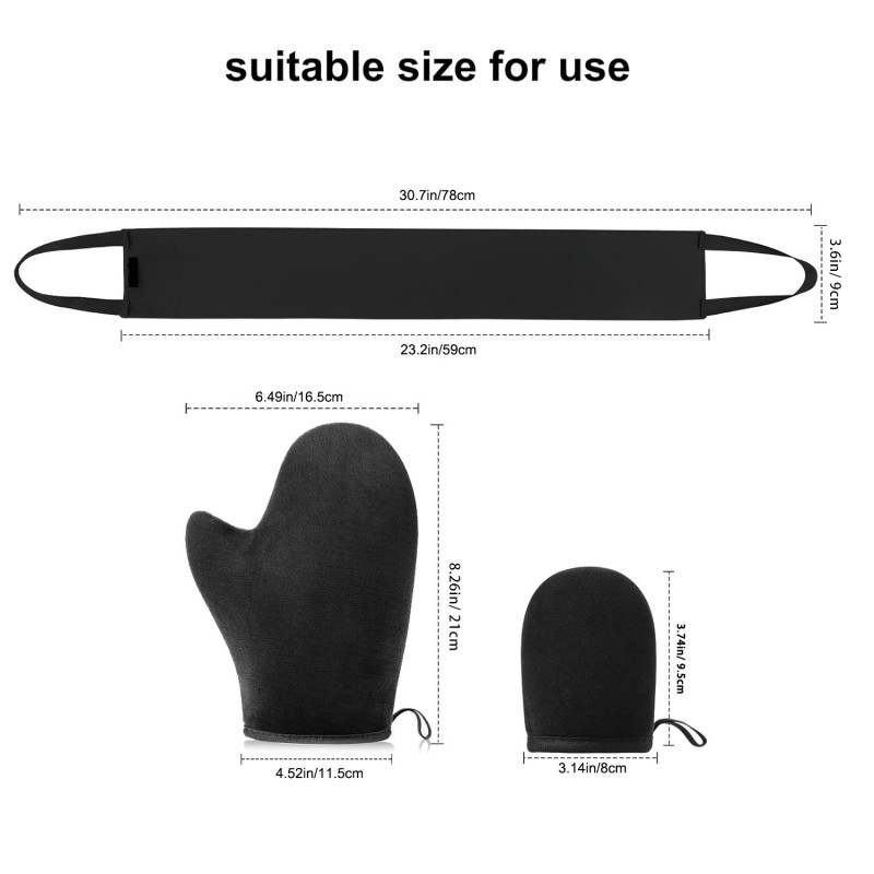 Washable and Reusable Self Tanning Mitt Applicator for Back Body Microfiber Sunless Tanner Glove Sunshine Beauty Tanning Glove