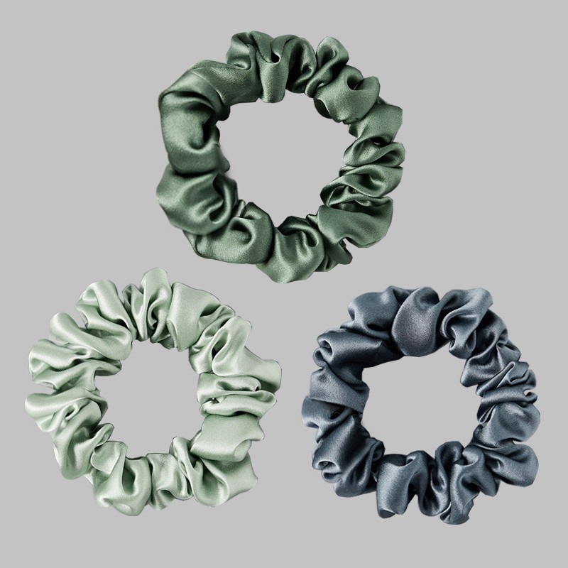 Wholesale Custom Logo Silk Satin Hair Ties Scrunchies Multi-Purpose Styling Tools for Women's Hair Accessories