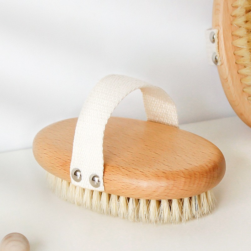 Eco Friendly Wholesale Stock  Dry Skin Wooden Bath Brush Natural Bamboo Sisal Bristle Body Brush for Skin Exfoliating