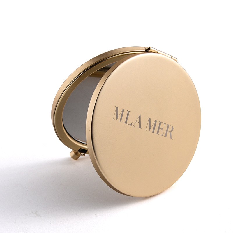 Laser Engraving Logo Double-sided Round Metal Pocket Mirror Compact Pocket Mirror Compact Makeup Mirror