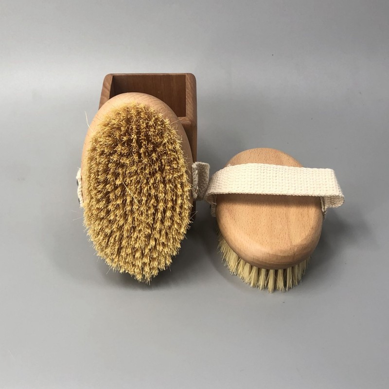 IN STOCK Wholesale High Quality Bamboo Dry Skin Body Brush Boar Bristles Bath Brush