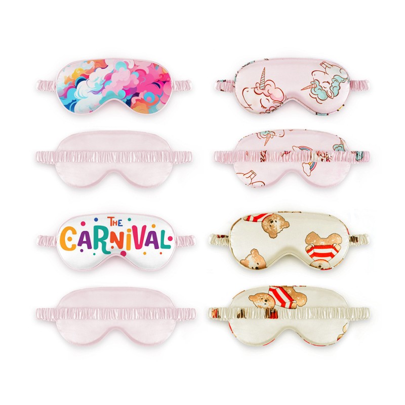 Promotion Private Label Custom Logo Hotel Travel Wedding Gift Soft Silk Satin Eye Sleeping Mask With Drawstring Bag