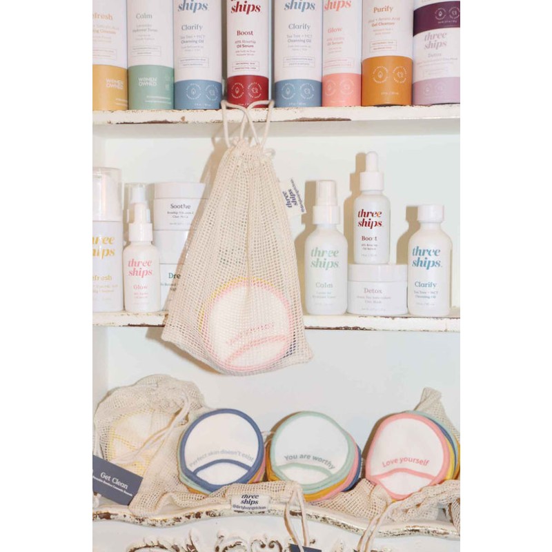 Washable Eco Friendly Natural Reusable Facial Face Cleansing Cotton Rounds Bamboo Organic Makeup Remover Pads for Women