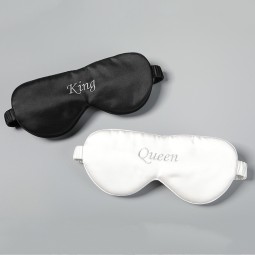 Custom Wholesale Sleeping Silk Eye Mask Set Embroidery Logo Mulberry Printed 100% Silk Eye Mask