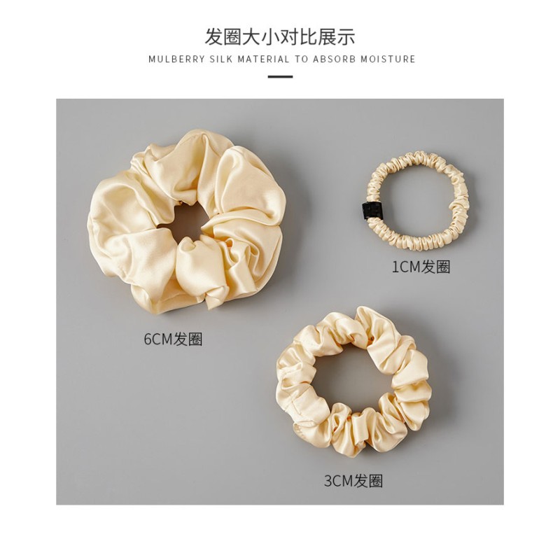 Wholesale Custom Logo Silk Satin Hair Ties Scrunchies Multi-Purpose Styling Tools for Women's Hair Accessories