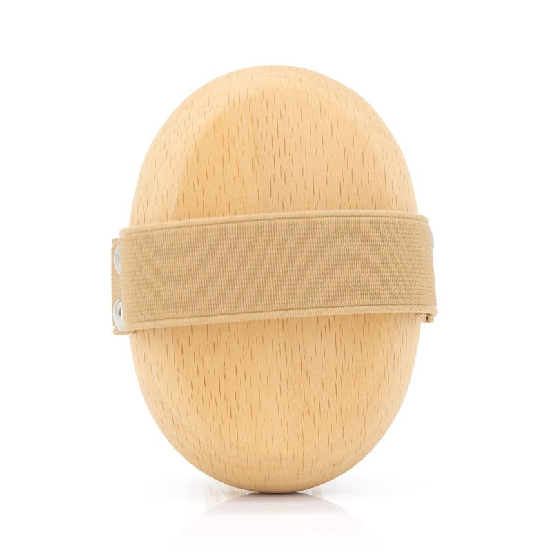 Wholesale High Quality Ellipse Bamboo Natural Wooden Dry Skin Body Brush Boar Bristles Bath Brush