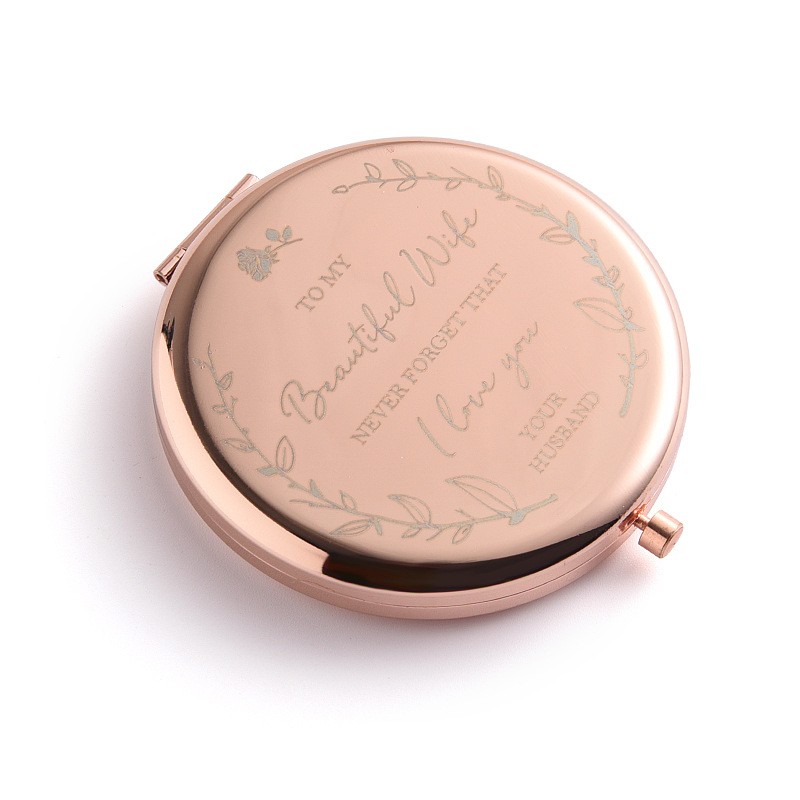 Custom Logo Portable Double Sided Mirror Foldable Mirror Cosmetic Gifts Purse Round Small Makeup Pocket Mirror