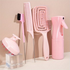 Customize Logo Beauty Hair Eyebrow Brush Hairline Comb Brush Broken Hair Salon Tools Set