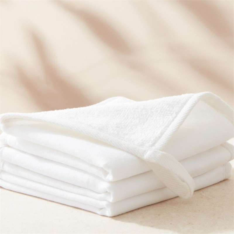 Eco-friendly Customized Logo Bamboo Cotton Double Sided Muslin Face Cloth Facial Cleaning Towel