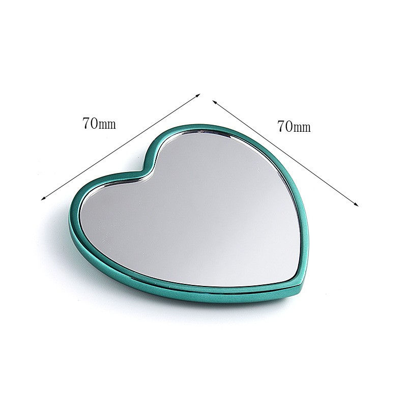 Customized Logo Hot Sale High Quality Heart Shape Metal Makeup Cosmetic Mirror for Beauty