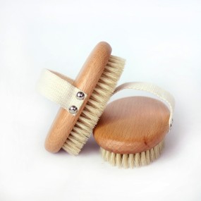 Eco Friendly Wholesale Stock  Dry Skin Wooden Bath Brush Natural Bamboo Sisal Bristle Body Brush for Skin Exfoliating