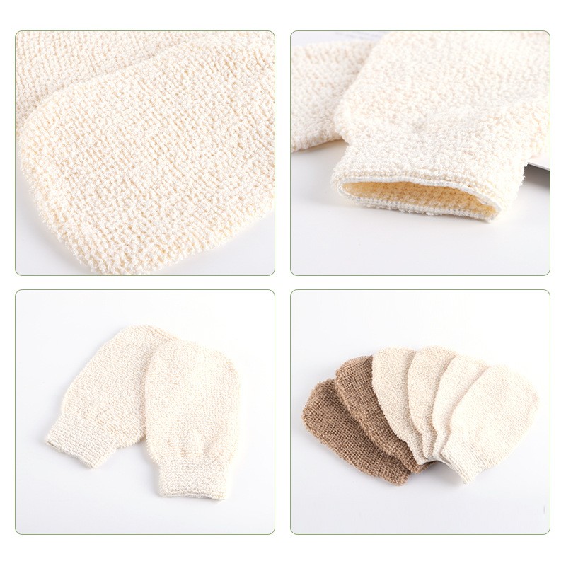 2024 Hot Selling 100% Natural Eco Friendly Hemp Sisal Fiber Custom Private Label Body Exfoliating Shower Loofah Gloves