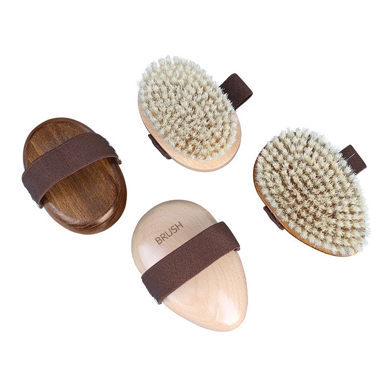 Factory Sale Body Back Scrub Shower Brush Natural Bristles Cellulite Exfoliating Body Smoother Skin Bath Brush