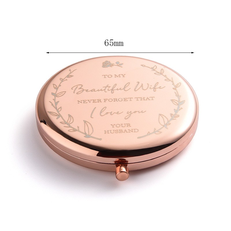 Custom Logo Portable Double Sided Mirror Foldable Mirror Cosmetic Gifts Purse Round Small Makeup Pocket Mirror