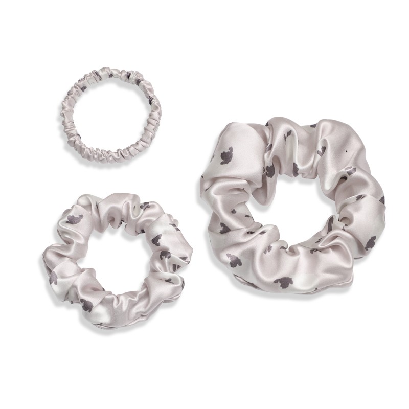 Wholesale Custom Personalized Logo Printed Pattern Luxury Satin Mulberry Silk Hair Tie Set Scrunchi Scrunchies With Sleeping