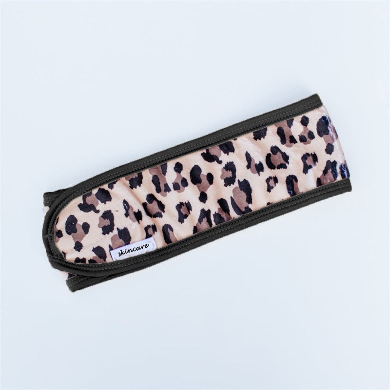 Wholesale Printed Microfiber Terry Towel Skincare Cosmetic Beauty Washing Face Facial Makeup Spa Adjustable Headband With Logo