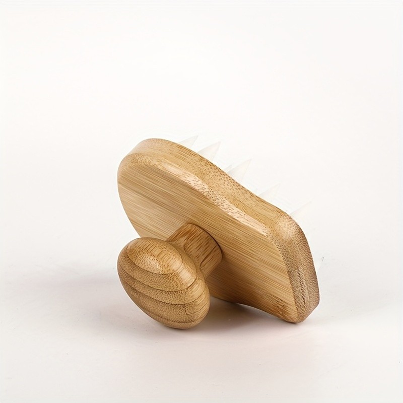 Bamboo Wooden Scalp Massager Soft Silicone Bristle Shampoo Brush Hair Head Brush