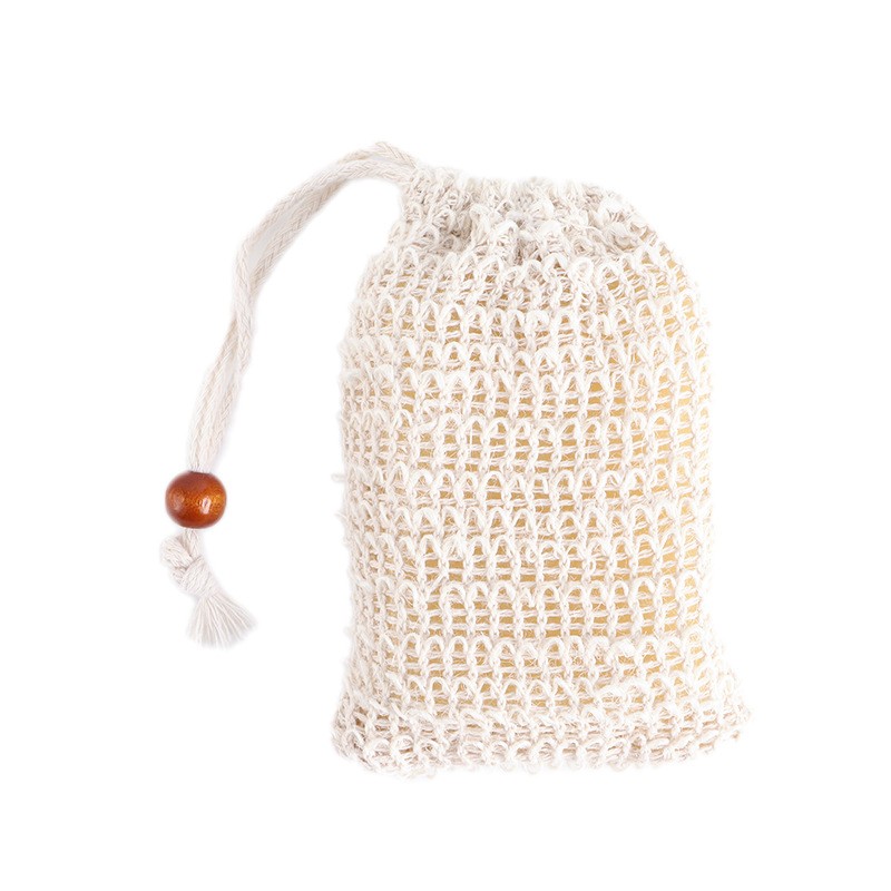 Wholesale Natural Eco Friendly Exfoliating Pouch Cotton Bubble Cleanser Mesh Body Foam Sisal Net Saver Exfoliating Soap Bag