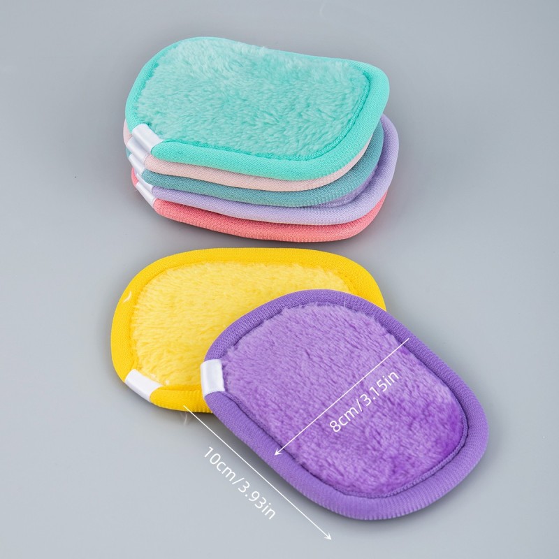 Customization Square Reusable Flannel Microfiber Makeup Remover Pads Facial Exfoliating Cleaning  Cloth for Washing Face