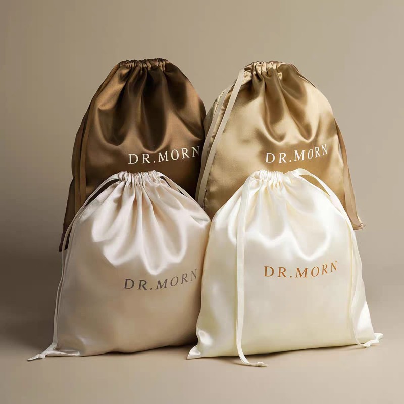 Manufacturer-Customized Simulated Silk Satin Drawstring Bags for Beauty & Personal Care Dust-proof Storage and Gift Packaging
