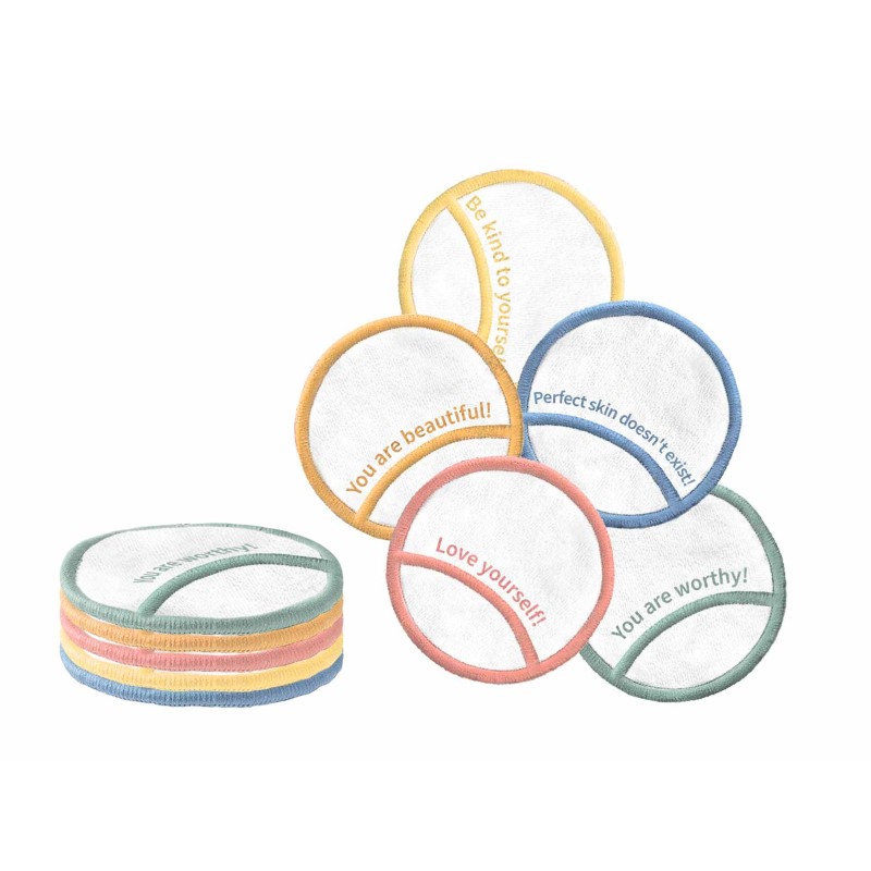 Washable Eco Friendly Natural Reusable Facial Face Cleansing Cotton Rounds Bamboo Organic Makeup Remover Pads for Women