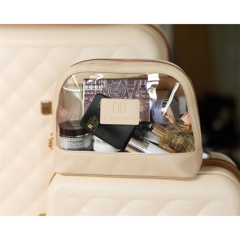 Waterproof PU PVC Travel Makeup Organizer with Zipper Closure Custom Logo Personal Care Cosmetic Toiletry Bag 50g Weight