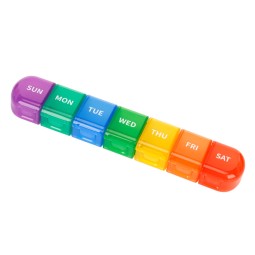 Portable 7-days Mini Pill Box Organizer Plastic  Pattern Small Pill Case Multiple Grids Waterproof Travel