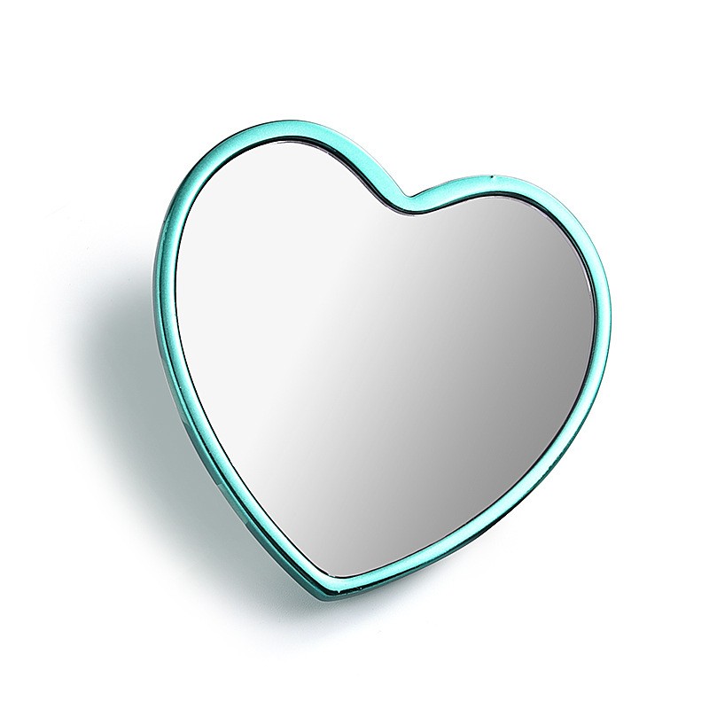 Customized Logo Hot Sale High Quality Heart Shape Metal Makeup Cosmetic Mirror for Beauty