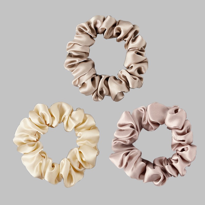 Wholesale Custom Logo Silk Satin Hair Ties Scrunchies Multi-Purpose Styling Tools for Women's Hair Accessories