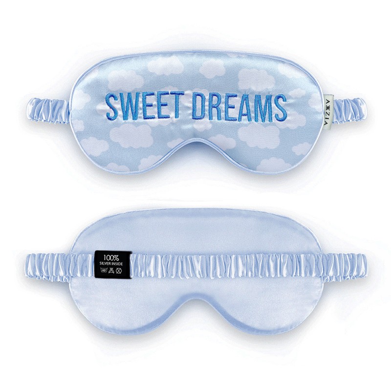 Customize Double Layer Elastic Strap Soft Eye Cover Satin Sleeping Eyemask Travel Silk Sleeping Eye Mask