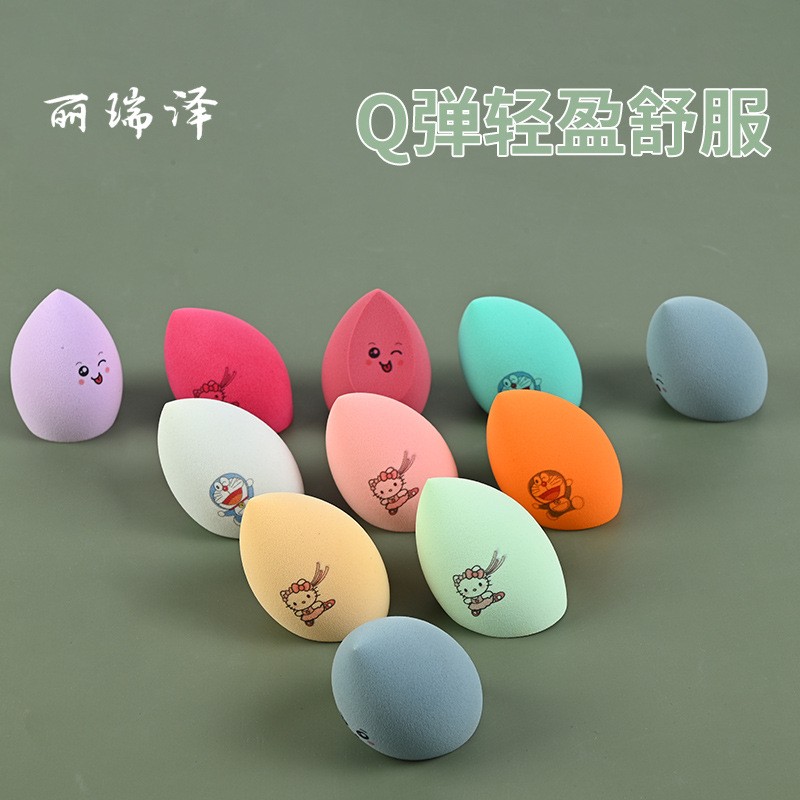 Wholesale Sustainable Custom Logo Personalized UV Cute Print Free Latex Soft Makeup Sponge Foundation Beauty Sponge Blender