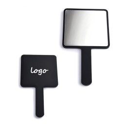 Private Label LOGO ABS Plastic Small Compact Handheld Square Makeup Mirror Custom Cosmetic Hand Mirror for Women