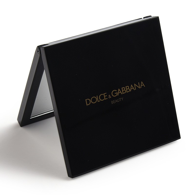 Factory Wholesale Black ABS Plastic Folding square Portable Compact Cosmetic Makeup Pocket Small Gift Mirror