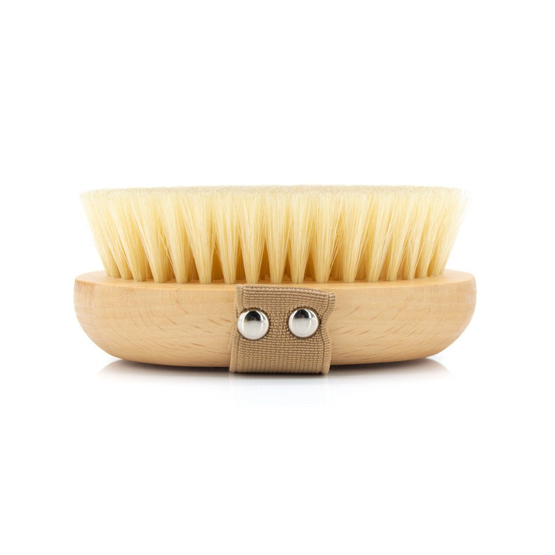 Wholesale High Quality Ellipse Bamboo Natural Wooden Dry Skin Body Brush Boar Bristles Bath Brush