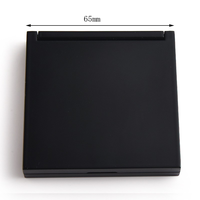 Factory Wholesale Black ABS Plastic Folding square Portable Compact Cosmetic Makeup Pocket Small Gift Mirror