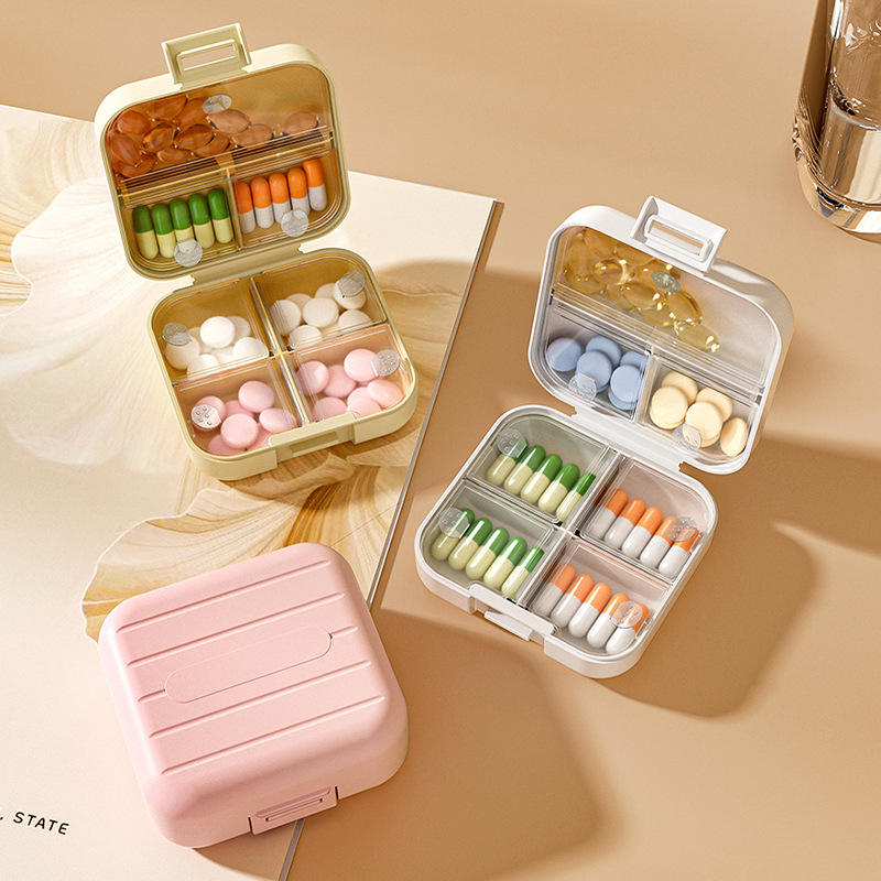 Small Pocket Pill Case with Daily Single Pill Box Organizer Portable for Purse Travel