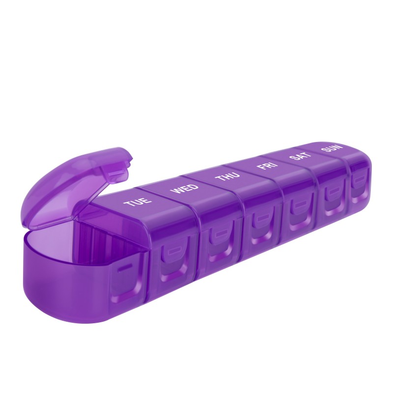 Portable 7-days Mini Pill Box Organizer Plastic  Pattern Small Pill Case Multiple Grids Waterproof Travel