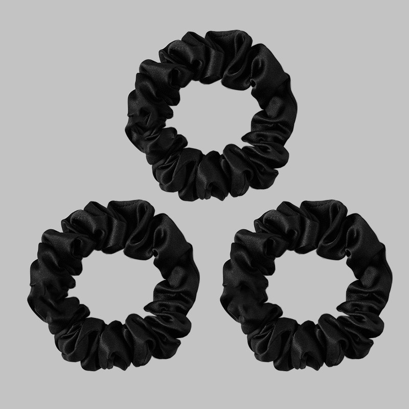 Wholesale Custom Logo Silk Satin Hair Ties Scrunchies Multi-Purpose Styling Tools for Women's Hair Accessories