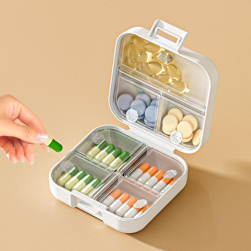 Small Pocket Pill Case with Daily Single Pill Box Organizer Portable for Purse Travel