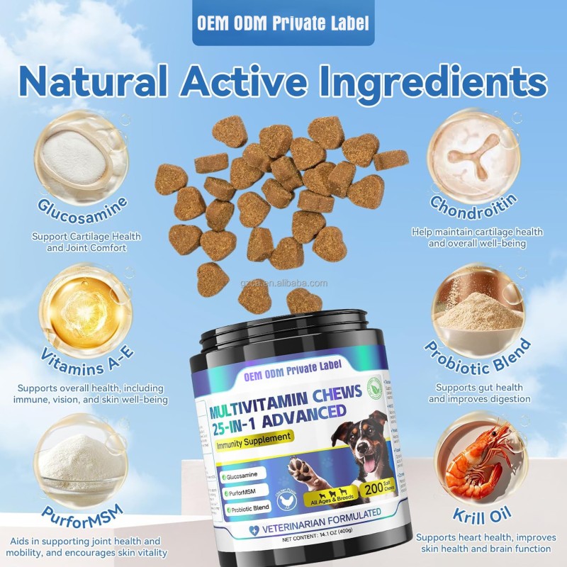 Dog Vitamins Manufacturer - 25 in 1 Multivitamin Probiotics Omega-3