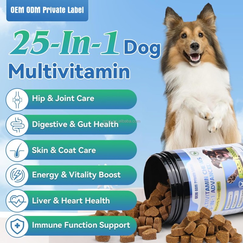 Dog Vitamins Manufacturer - 25 in 1 Multivitamin Probiotics Omega-3