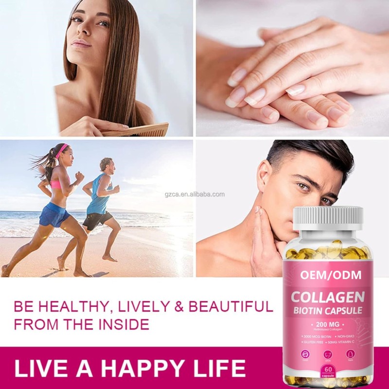Multi Collagen Supplement Supplier - Softgel Biotin Hair Skin