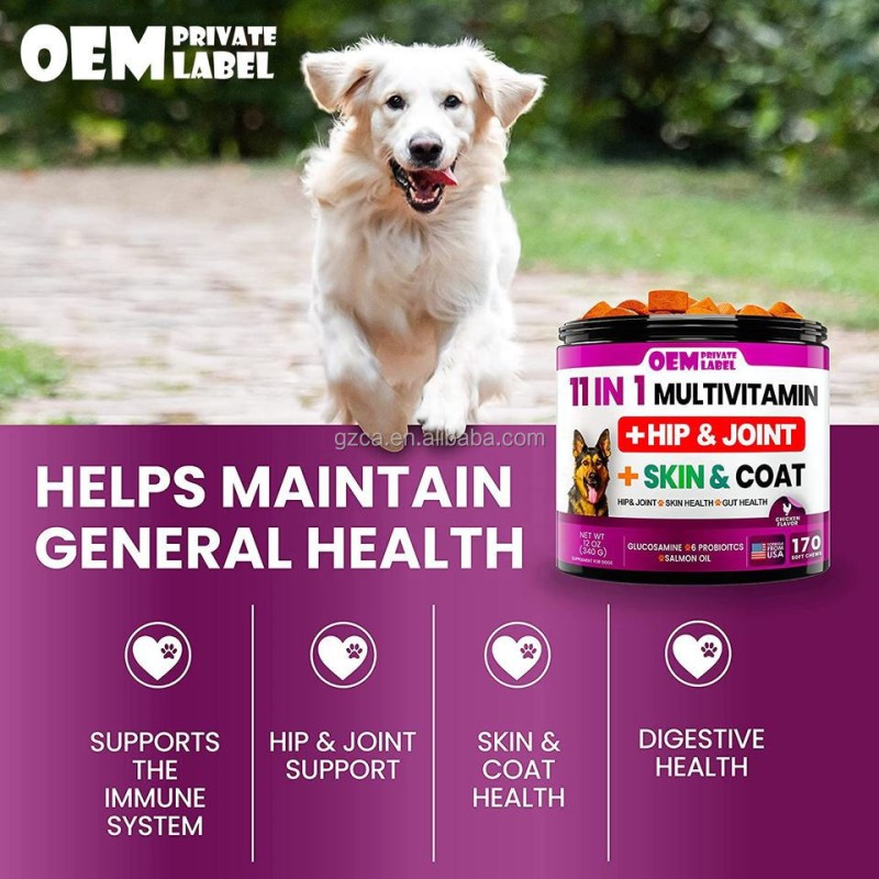 Dog Multivitamin Supplier - 11 in 1 Chewable Glucosamine Chondroitin