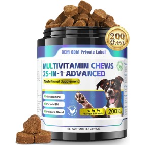Dog Vitamins Manufacturer - 25 in 1 Multivitamin Probiotics Omega-3