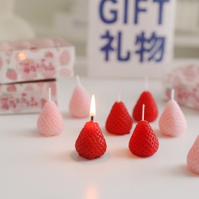 Soy Wax Candle Factory - Strawberry Fragrance Handmade Modern Art
