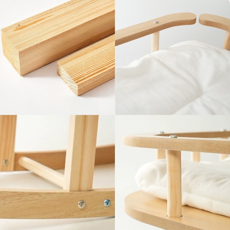 Cat Bed Supplier - Removable Cover Wooden Hammock