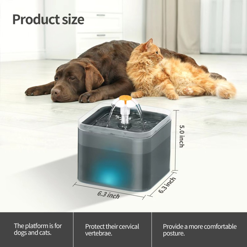 Pet Water Fountain Supplier - Automatic LED Light Quiet Filter